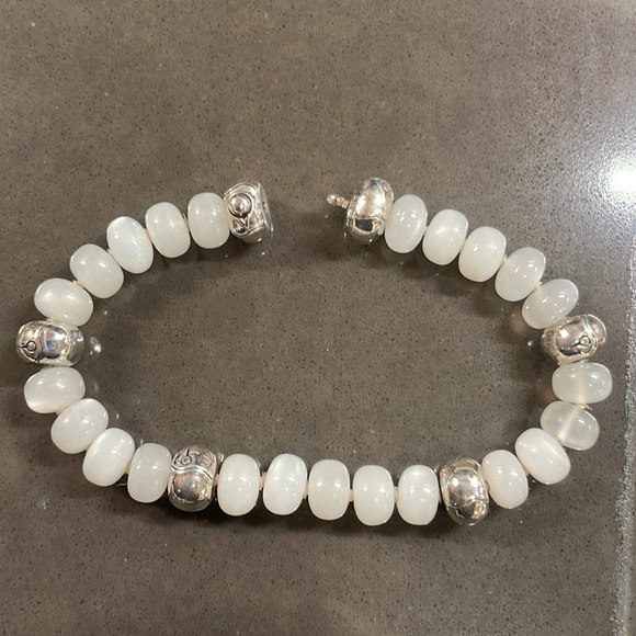 John Hardy Sterling Silver Moonstone Bamboo Bracelet and Necklace Bundle. - Picture 4 of 13